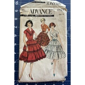 VTG Advance Pattern 8989 Misses' Two-Piece Dress Size 10 *READ DESCRIPTION*